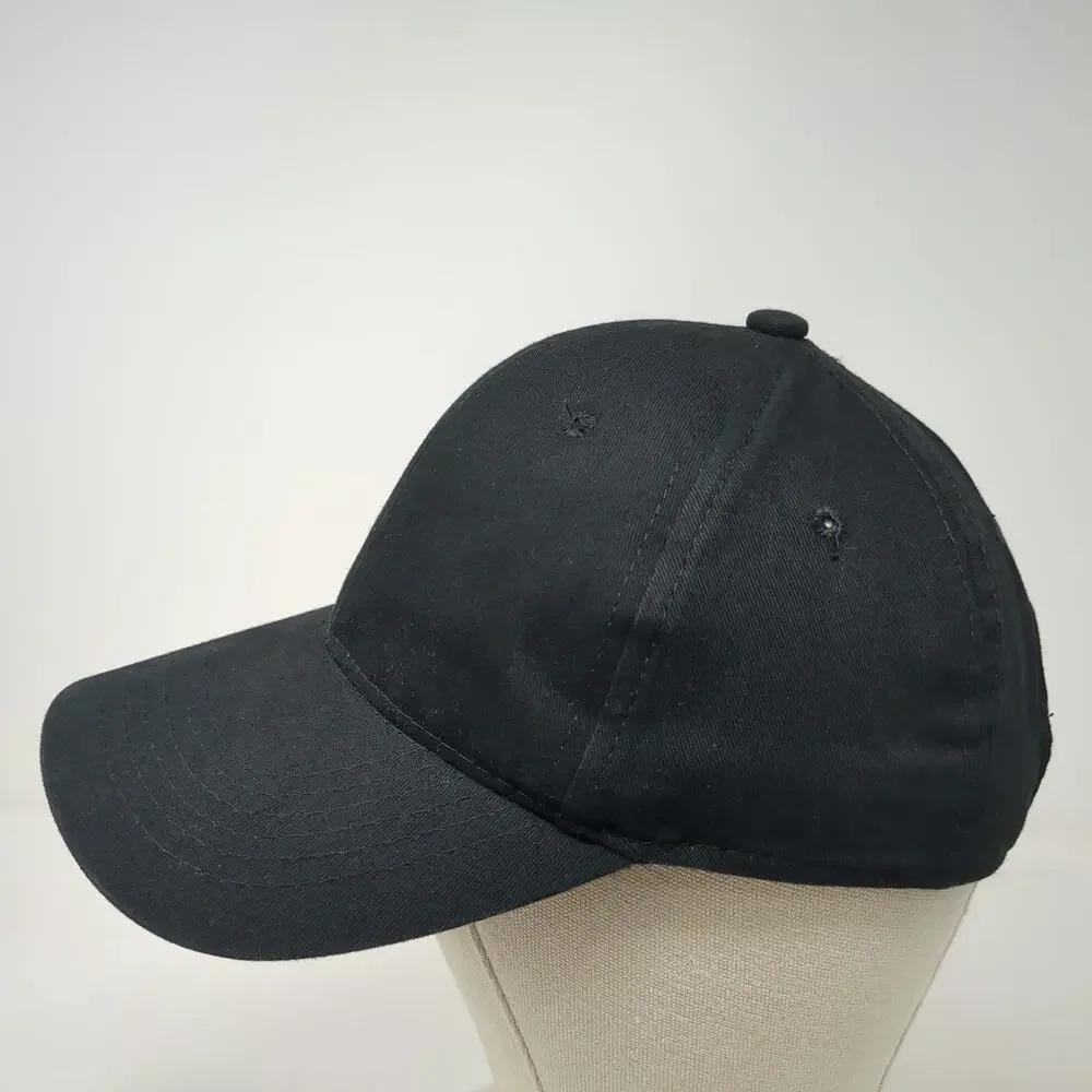 George Baseball Cap Black One Size Adjustable Strapback Plain Solid Blank Hat